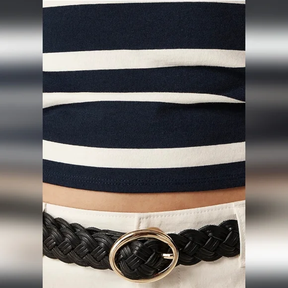 NWOT J. Crew Mariner Jersey Navy and White Striped Tube Top Size S - Picture 3 of 5